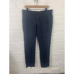 Conbipel Women's Straight Leg Slim Fit Chino Pant Flat Front Navy Blue Size 52